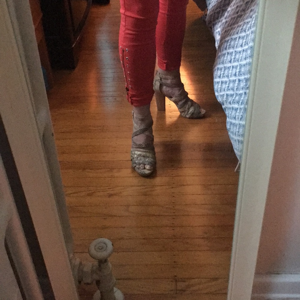 Size 6 snake print heels